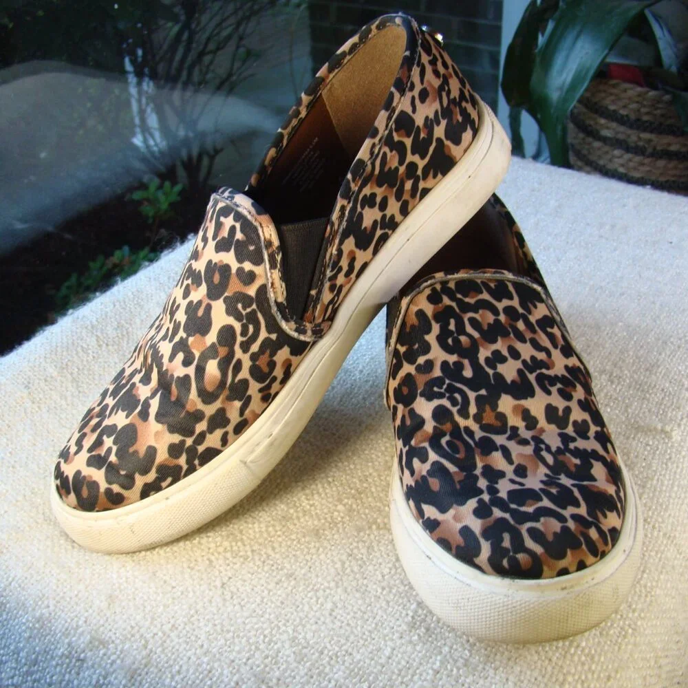 Steve Madden leopard fabric Symba low top slip-on sneakers, S 6.5 - Picture 6 of 6
